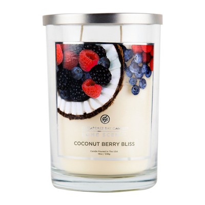 19oz Lidded Glass Jar 2-Wick Candle Coconut Berry Bliss - Home Scents By Chesapeake Bay Candle
