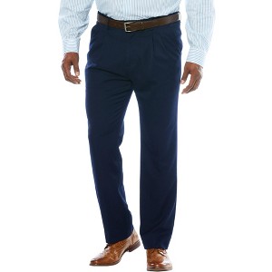 KingSize Men's Big & Tall No Hassle Classic Fit Expandable Waist Double-Pleat Dress Pants - 1 of 4