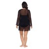 Trimshaper Women's Solid Embroidered Vneck Coverup Dress - 3 of 3