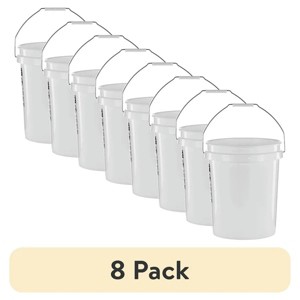 Racxily Round Utility Bucket, Comfort Handle, 5 Gallon Plastic Storage barrel, White - 1 of 4