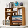 VEVOR Desktop Bookshelf, 3-Tier Wood Desktop Storage Organizer, 37" x 10" x 31.1" Office Storage Rack Wood Display Shelf, Brown - 2 of 4