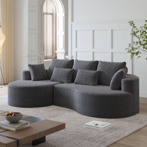 KWPZQEB 105'' Curved Sectional Sofa, 4-Seater Modular Sectional Sofa with 7 Pillows & Deep Seat, Comfy Chenille Couches for Living Room - 1 of 4