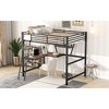 Streamdale Full Size Loft Metal&MDF Bed with Desk and Shelf, Black - 4 of 4