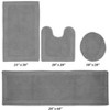 Edge Bath Rug 100% Premium Cotton Ultra-Soft Water Absorbent Tufted Solid Reversible 4 Piece Bathroom Rug Set for Machine Washable Bathmat - 2 of 2