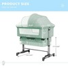 Infurnic Cots, Portable 2-in-1 Bassinet with Storage Basket, Adjustable and Removable Canopy, Lightweight Cradle for Baby, Green, 35.42"*19.68"*29.52" - 4 of 4