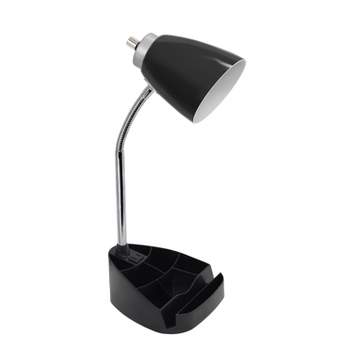 Gooseneck Organizer Desk Lamp with iPad Tablet Stand Book Holder and Charging Outlet - LimeLights