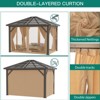 10'x10'/10'x12' Hardtop Gazebo, Aluminum Frame Gazebos, Permanent Outdoor Metal Pavilion with Curtain and Netting for Patio, Lawn, Deck - 4 of 4
