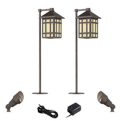 Kathy Ireland Jardin du Jour Bronze 6-Piece LED Path and Spot Light Set