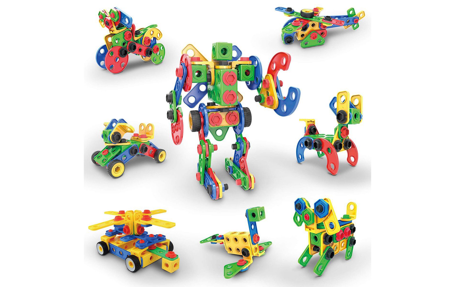 PICASSO-TILES 152PCS STEM Construction Building Set for Kids with Power Drill, Ratchet, Idea Book, Storage Box – Educational Engineering Toy