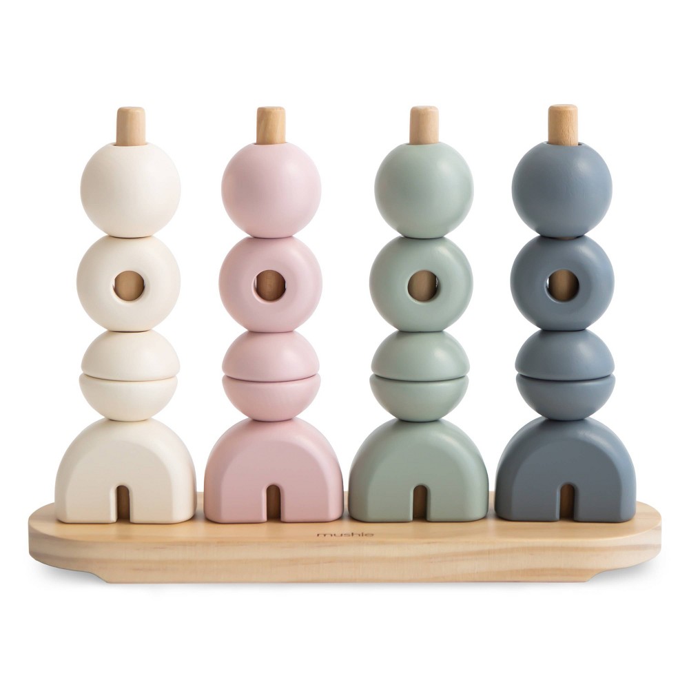 Photos - Sorting & Stacking Toys Mushie Wooden Multi Shape Stacker - 21pk
