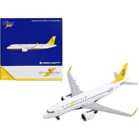 Airbus A320neo Commercial Aircraft "Royal Brunei Airlines" White with Yellow Tail 1/400 Diecast Model Airplane by GeminiJets - image 1 of 3