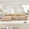 130" Oversized Cloud Modular Sectional Couch, Premium Corduroy 3-Seater. Extra-Thick Armrests, Good Resilience Cushion - 2 of 4