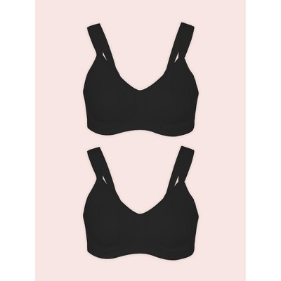 Leading Lady The Vivien - Sport Wirefree Nursing Bra 2-pack In Black 2pk,  Size: 36c : Target