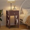 Karl Home 1-Drawer Brown MDF (Medium-Density Fiberboard) 15.75in. W Nightstands - 3 of 4