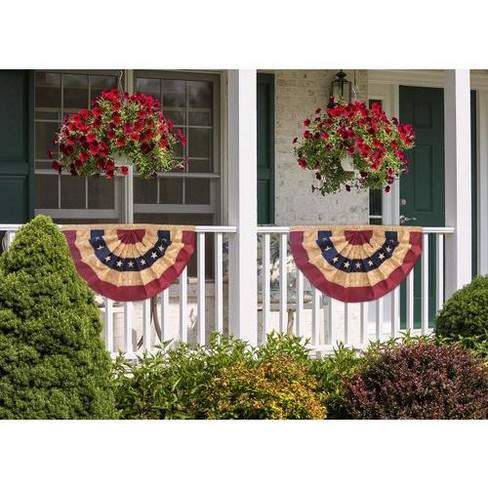 Briarwood Lane Tea Stained Embroidered Patriotic Bunting Usa 36