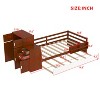 NicBex Twin Size Multifunctional Wood Platform Bed, Trundle Bed with Sample Bookshelf and Movable Wardrobe, Space-Saving Design for Bedroom - 2 of 4