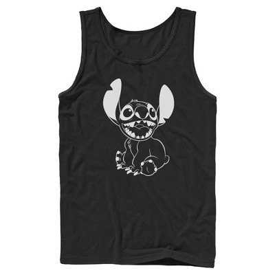 Mens Lilo & Stitch Negative Black and White Tank Top