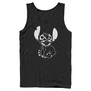 Mens Lilo & Stitch Negative Black and White Tank Top - 1 of 4