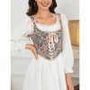 Whizmax Women's Vintage Floral Corset Lace-Up Fishbone Print Vest Renaissance pirate costume Apricot flower S - 4 of 4