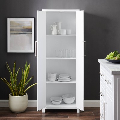 White Birch Coastal Storage Cabinet with Adjustable Shelves