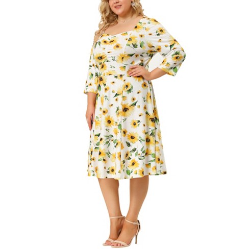 Three quarter length sleeve hotsell midi dress