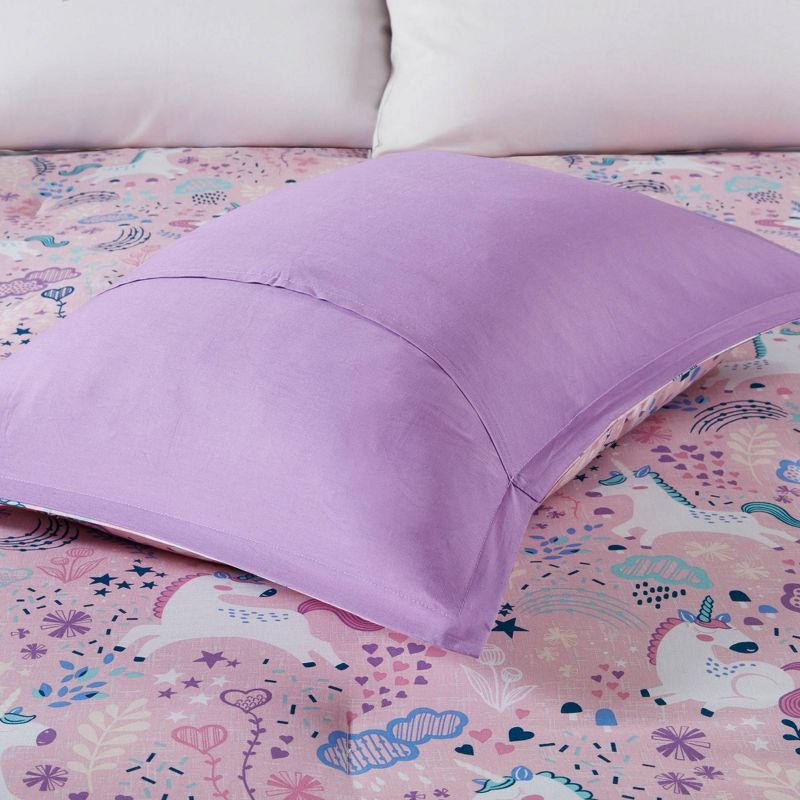 Laila Cotton Reversible Unicorn Print Kids' Comforter Set - Urban Habitat, 5 of 8