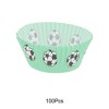 Unique Bargains Soccer Ball Print Disposable Baking Cups Greaseproof Paper Green Black White 1.97"x1.18" 100 Pcs - 4 of 4