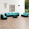 vidaXL Garden Lounge Set Black, Water Blue - 2 of 4