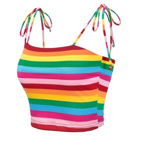 Allegra K Women's Tie Spaghetti Straps Sleeveless Summer Crop Cami Top - 1 of 4