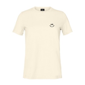 Dalix Smile Face Embroidered Soft Cotton Short Sleeve T Shirt Womens - 1 of 4