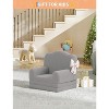 Kids Couch, 2-in-1 Convertible Toddler Sofa Chair, Fold Out Lounger Bed, Soft Teddy Fleece for Playroom, Nursery, Birthday Gift - 2 of 4