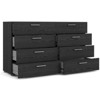 HomeStock Austin 8 Drawer Double Dresser, Black Woodgrain - 4 of 4