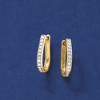 Ross-Simons 0.50 ct. t.w. Diamond Oval Hoop Earrings in 18kt Gold Over Sterling - 3 of 4
