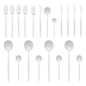 REGALWOVEN 20 Pcs Stainless Steel Mirror Polished Comfortable Handle Serving Sets - 1 of 4