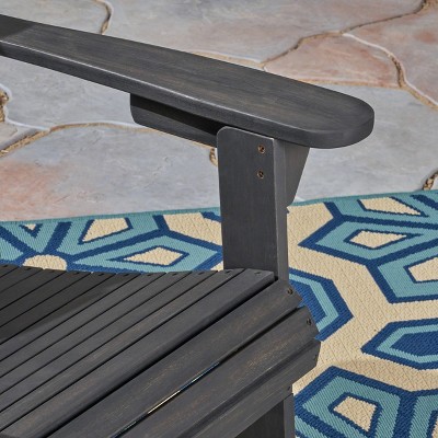 Cara Dark Gray Foldable Acacia Wood Adirondack Chair