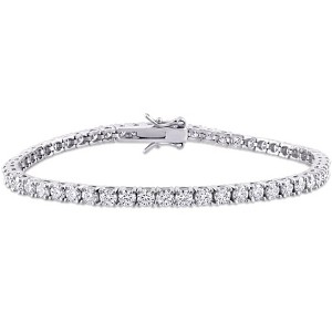 EVERLY JEWELRY |  Sterling Silver 5 1/10 CT DEW Created Moissanite-White Tennis Bracelet - 1 of 4