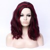 Unique Bargains Women's Halloween Curly Wigs 16" with Wig Cap Deep Red Highlight - 2 of 4