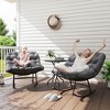 Outsunny Outdoor Rocking Chair Set of 2, Oversized Rocking Papasan Chairs with Cushions - 3 of 4