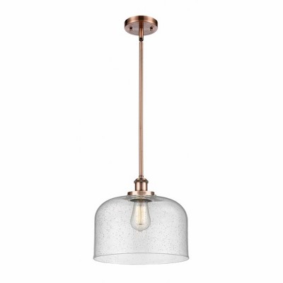 Bell - 1 Light Stem Hung Mini Pendant In Industrial Style-10 Inches Tall and 12 Inches Wide