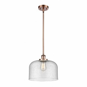 Bell - 1 Light Stem Hung Mini Pendant In Industrial Style-10 Inches Tall and 12 Inches Wide - 1 of 1