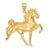 Black Bow Jewelry 14k Yellow Gold Large Prancing Horse Pendant - 3 of 4