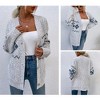 Clearlove Women's Christmas Snowflake Knit Single Button Pocket Sweater Festive Holiday Pullover Casual Comfort Top - 3 of 4
