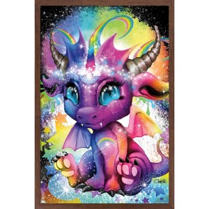 Trends International Sheena Pike - Rainbowcorn - Lil DragonZ Framed Wall Poster Prints - 1 of 4