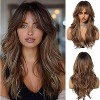 Jessie's Wig Cosplay Heat Resistant Synthetic Wigs Long Ombre mixed Brown Wig With Bangs 24 Inch 1 Pc/Pack - 2 of 4