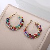 Colorful Beaded Earrings for Women, Boho Flower Hoop Earrings - 4 of 4