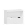GlasFlength Decorative Storage Cabinets Farmhouse Modern Style，Ample Storage, Sturdy Build，Natural with Spaious Compartment，White, 31.5"*11.8"*24.2" - 4 of 4