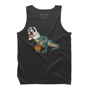 Men's Design By Humans Trex Ghost Costume Design Funny Halloween Dinosaur By Threadlets Tank Top - 1 of 3