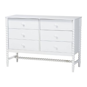 Baxton Studio Brantley Spindle Dresser 6-Drawer Horizontal Storage