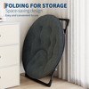 Comfy Oversized Saucer Chair for Adults, Soft Faux Fur Plush Folding Moon Chair, Metal Frame Reading Lounge Chair for Bedroom Living Room Dorm Office - 4 of 4