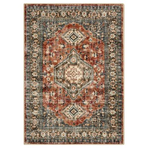 Lahome Persian Medallion Short Pile Velvet Rectangular Indoor Area Rug - 1 of 4
